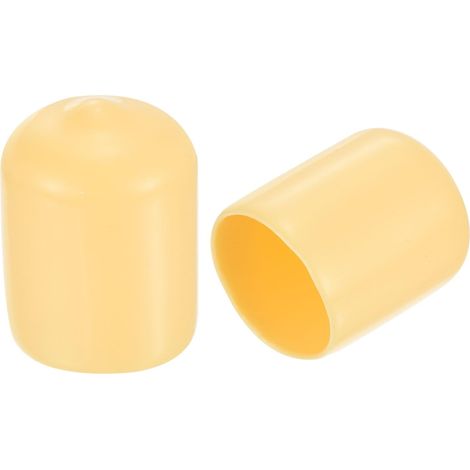20pcs Embouts en Caoutchouc, 18 mm ID Vis Filetage Protecteur en PVC Embouts de Protection Flexible pour Tube Métallique, Câbles, Fils, Tige, Écrou et Cache Boulon, Beige (1/3)