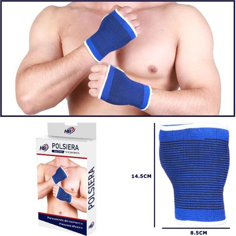 Polsiera Polsiera Fascia Elastic Support For Anallergico Protection Blu