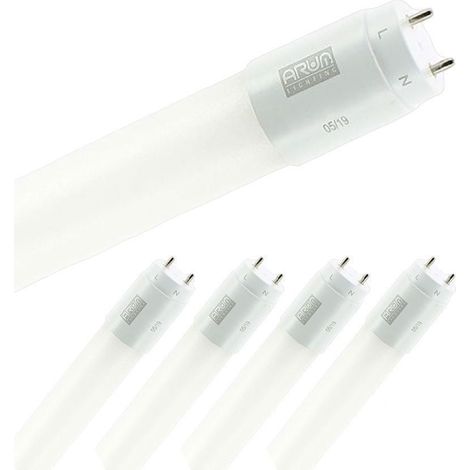 Arum Lighting – Lot de 5 tubes néon LED 18W 120cm T8 – 1850 lumens – Allumage instantané – Angle d'éclairage 120° – Technologie Nano Plastic