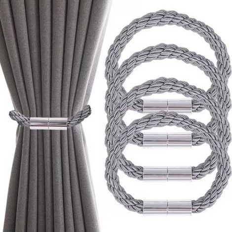4 PIÈCES Embrases pour Voilages, Embrase Rideaux Aimanté, Attache Rideau Aimantée, Mbrasses Magnétiques pour Rideaux pour décoration de Salon, Bureau et Chambre à Coucher (1/4)