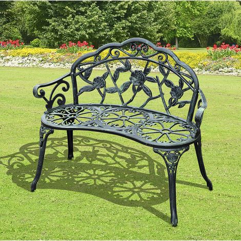 seduta panchina 100x54x78 da giardino verde antico OKMYHOME (1/3)