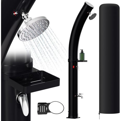Douche Solaire 35L avec Housse de Protection et bac à Douche, Douche de Pluie réglable à 180° pour Le Jardin, la Piscine et Le Camping - Chauffe jusqu'à 60°C (1/5)