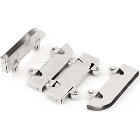 Rollers for glass sliding doors, double rollers, stainless steel, 5mm
