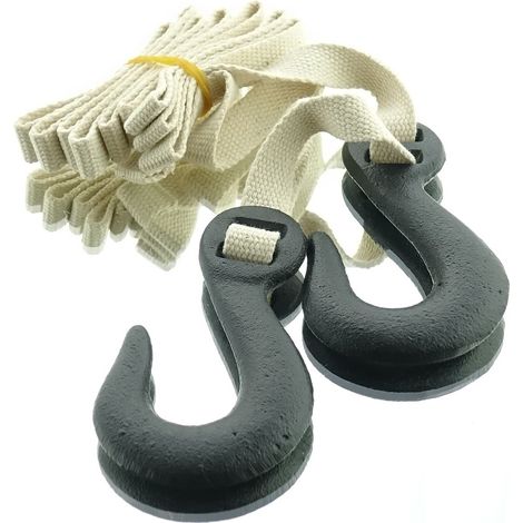 Esschert Design Gurtband mit 2 Haken - Gusseisen & Baumwolle