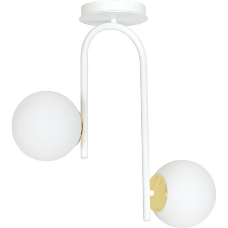 Plafonnier Emibig RAGNAR 2 blanc/or, verre, 2xE14 var. (1/5)