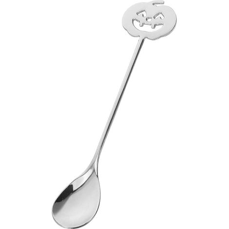 Cuillère à dessert en acier inoxydable avec tête de citrouille, compatible avec le mélange du café (1/5)