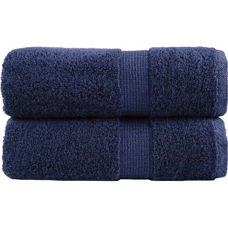 vidaXL Toallas de mano premium SOLUND, 2 uds, azul marino, 30 x 30 cm, 600 g/m² (1/5)