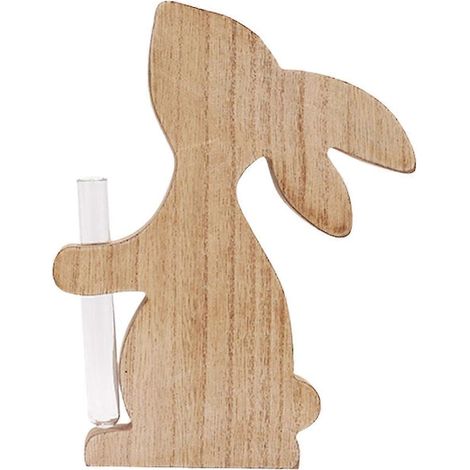 Vase en forme de lapin de Pâques, figurine, statue, centre de table, décoration printanière, artisanat en bois, pot de fleurs, vase pour l'intérieur, l'extérieur, entrée, cadeau décoratif-style B