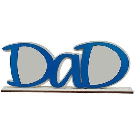 Bilderrahmen aus Holz, Papa-Buchstaben, Fotoclips, Bilderhalter, Tischdekoration, Geschenkideen zum Geburtstag-Blue Dad