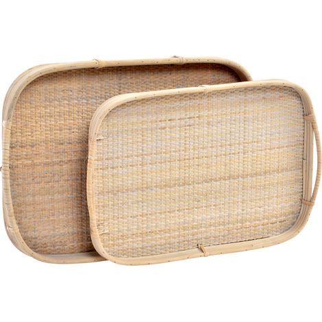 Bandeja Set 2 Ratan 56X36X5,5 Decoracion Natural BD186397 (1/4)