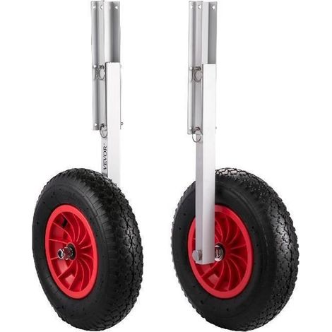 2 pièces Roue de Lancement de Bateau Gonflable 136 KG capacité de Charge de Poids Cadre en Aluminium 38CM diamètre Pneu en Caoutchouc Outil de déplacement de Navire (1/5)