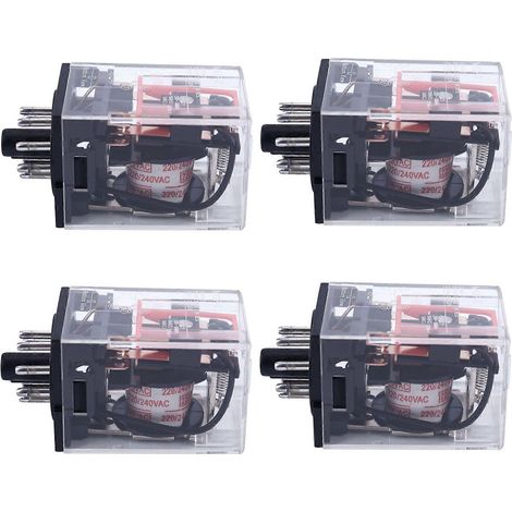 Relais de puissance PCB 4 broches DPDT 2NO 2NC MK2P-1, tension de bobine 220 V/230 V CA (1/5)