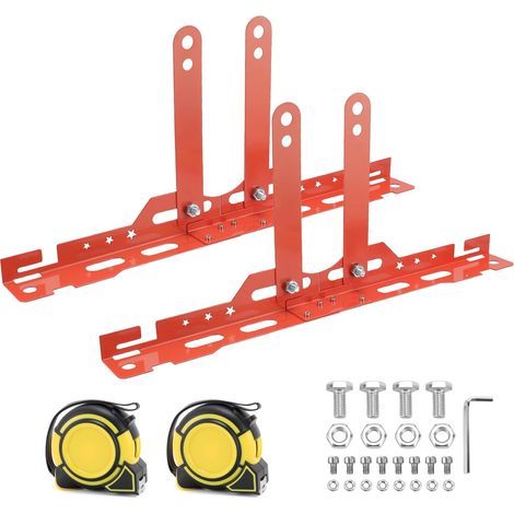 Heavy-duty wheel alignment plate, toe gauge adjustment plate with two 5m tapes for precise measurement, 14.5mm nut slots, for cars, SUVs, UTVs, ATVs, orange (1/5)