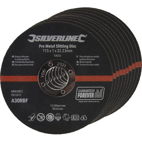 Silverline Dischi da taglio per metallo qualita' professionale 10 p.zi 115 x 1 x 22,23 mm (1/3)