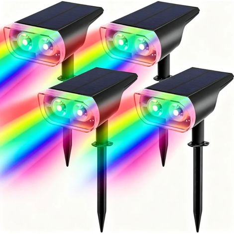 Projecteur LED solaire étanche pour arbres, paysages, jardins et pelouses – Éclairage décoratif d'extérieur(4pcs) (1/4)