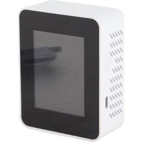 Détecteur de CO2 LCD 2CO1T - Détecteur numérique de température et d'humidité avec alarme - Portable et surveillance en temps réel pour la maison et le bureau - Blanc (1/5)