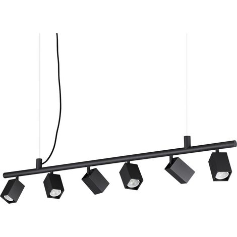 Ideal Lux Lampadario Sospensione Dynamite 6 luci GU10 nero metallo