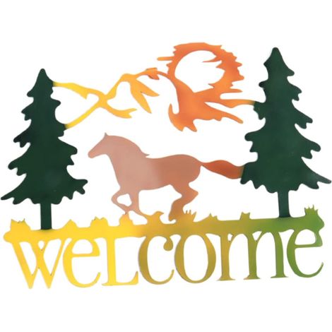 Décoration Murale Cheval au Galop en Fer pour Porte (1/5)