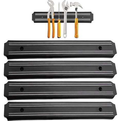 Soporte magnético para herramientas de pared, 4 piezas, 33 cm x 5 cm, barra magnética, soporte para herramientas, barra magnética, barras magnéticas para herramientas (1/5)
