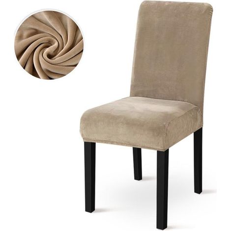 Housse de chaise en daim, amovible et lavable, lot de pièces, revêtement de siège antidérapant, protection de chaise élégante, couvre-siège doux, entretien facile, taille standard. (1/3)