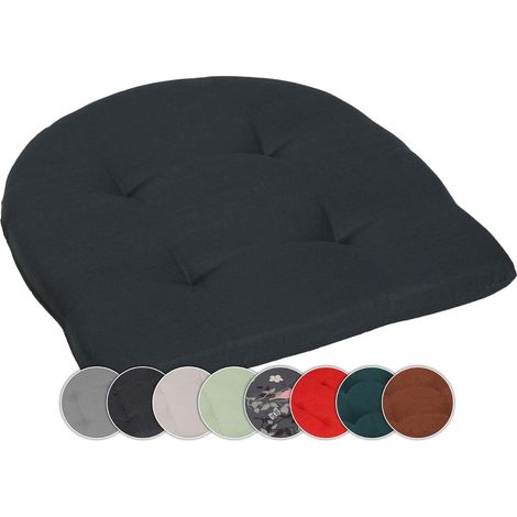 Sitzkissen Stuhl 41x41 Halbrund Atmungsaktives Sitzkissen UV-beständiges Sitzpolster Gartenstuhl Stuhlkissen Outdoor waschbar (1/5)