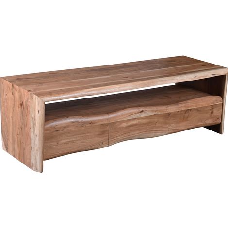 Meuble TV style nature 146 cm en acacia massif Azalée (1/3)