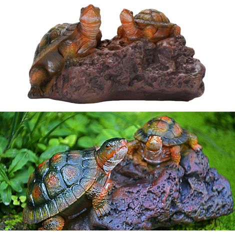 Figurine Tortue Résine Double Ornement Tortue Sculpture Décor Longévité Maison Bureau Salle d'étude (1/5)