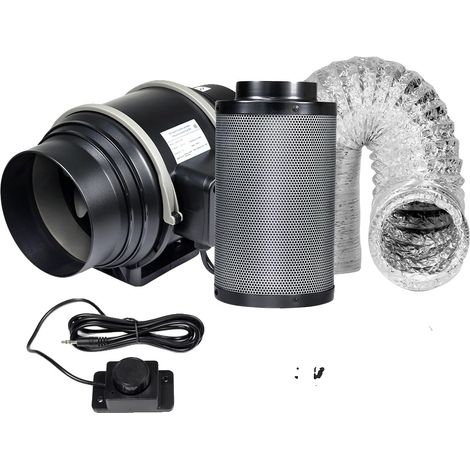 Système de filtration de l'air, filtre à charbon actif, haute efficacité de circulation de l'air, Kit de filtration d'air 6" (1/2)
