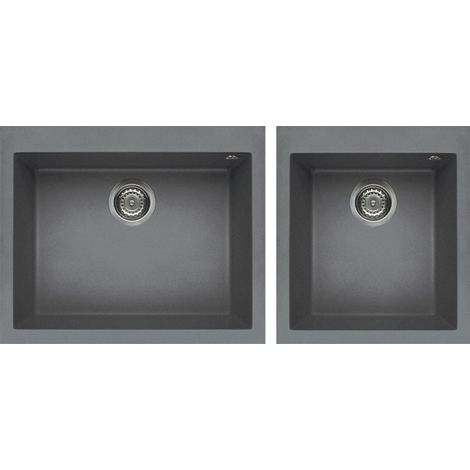 Lavello Elleci da incasso Quadra 210 Metaltek Grigio Titanium LMQ21073 (1/2)