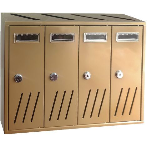 CASSETTA POSTALE 4 posti - bronzo - 42,5x17,5x H. 30