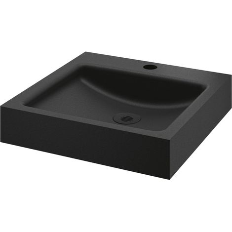 Lavabo Sospeso - Rettangolare - 39,5 cm - Acciaio Inox Nero - UNITO