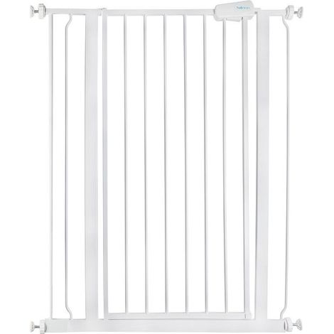 Safetots Extra Tall Metal Safety Gate Pressure Fit, 81.4cm - 89cm, White, 104cm in Height, Extra Tall Baby Gate (1/5)