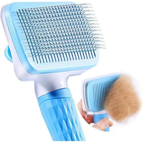 Brosse Chiens Chats, Autonettoyante Brosse poils morts pour chat chien, Enlèvement Efficace jusqu'à 95% des Poils Morts et Poi (1/5)