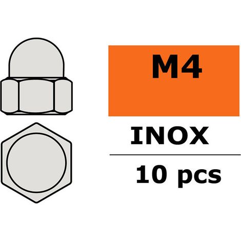 Revtec - Closed Round Head Nut - M4 - Inox - 10 pcs