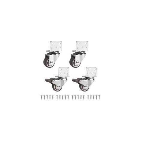 Set de 4 Roulettes Pivotantes Pour Meubles dont 2 avec Frein 25mm Petites Roulettes de Meubles - Rotation à 360 Degrés, Capacité de Charge 44kg, Petites Roulettes Pivotantes pour Meubles, Berce (1/5)