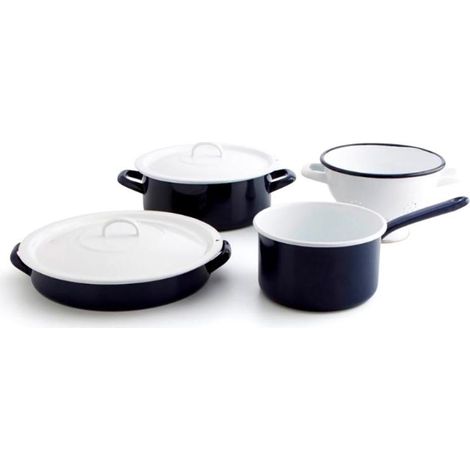 QUID bateria esmaltada 4 piezas azul y blanca , Batería esmaltada 4 piezas azul y blancaLa batería de cocina de 4 piezasEs perfecta para cocinar todo tipo de platosGrac (1/3)