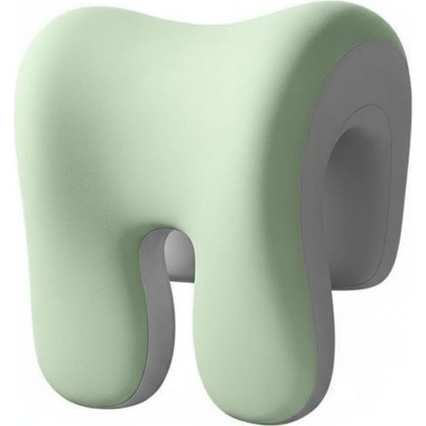 Office Pillow, Ergonomic Headrest Pillow, Rest Pillow, Chair Cushion, Memory Foam, Cervical Support, Soft Ventilated Cover, Grey+Green (1/5)