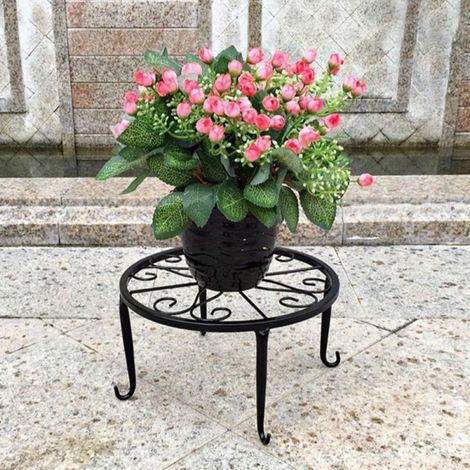 Support Pour Plantes - En Fer Galvanisé Anti-Rouille - 4 Pieds Stables - Convient Intérieur Extérieur Jardin Balcon - Hauteur 24 cm Diamètre 24 cm - Lot De 4 (1/5)