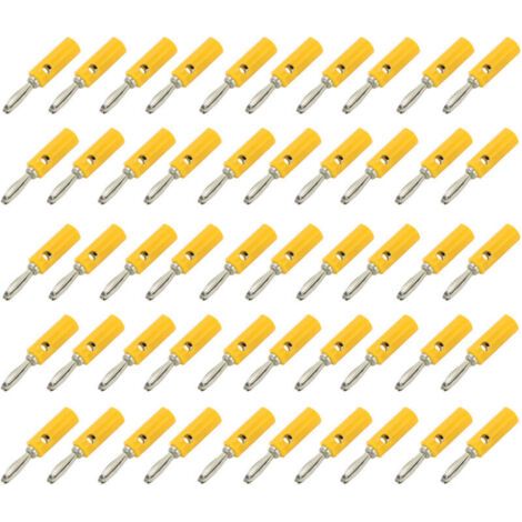 ALLIANDISConnecteur Banane 4mm JT-002 Sans Soudure, Nouveau Type pour Instruments d'Enseignement, Jaune (1/2)