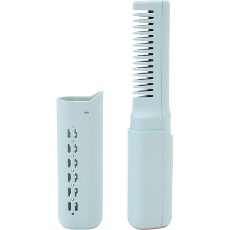 Mini lisseur rechargeable, 3 températures réglables, batterie 2000 mAh, anti-brûlure, port USB-C, sans fil, pour tous types de cheveux, bleu ciel (1/5)