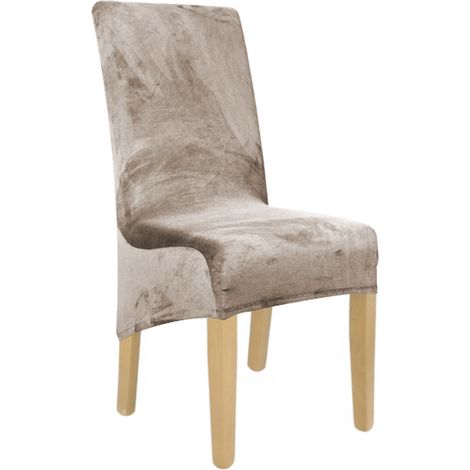 XL COOL BEIGE ELASTIC VELVET STUHLBEZUG [21DL] (1/5)
