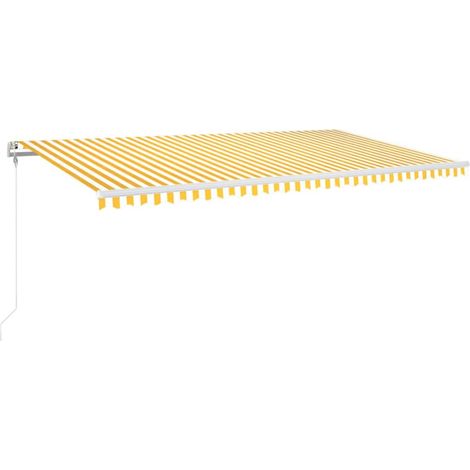 Maison Exclusive - Tenda Automatica con Sensore Vento LED 600x300 cm Gialla Bianca (1/5)