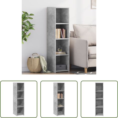 vidaXL Hochbeistellschrank - Highboard Betongrau 30x41x124 cm Holzwerkstoff (1/5)