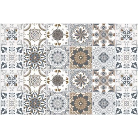 Carrelage Adhésif - 20x20 Cm - Pour Cuisine Et Salle De Bains - 24 Pièces (1/5)