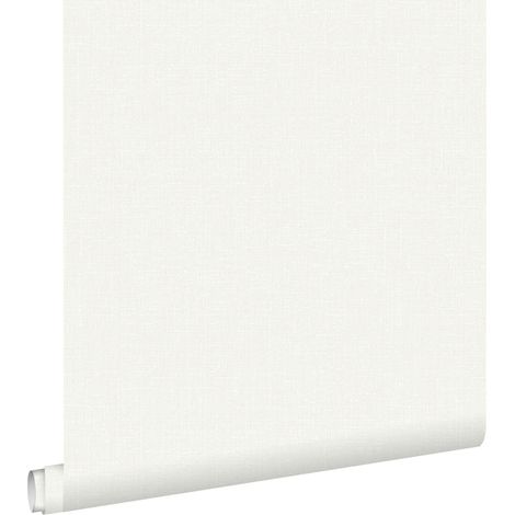 papier peint effet lin blanc - ESTAhome (1/5)