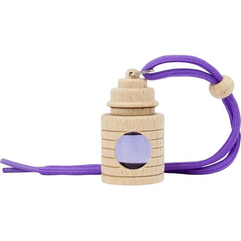 Désodorisant Voiture Lavande - 1 Flacon 5ml - Bouchon Bois - Diffusion 45 Jours - Suspension Rétroviseur (1/5)