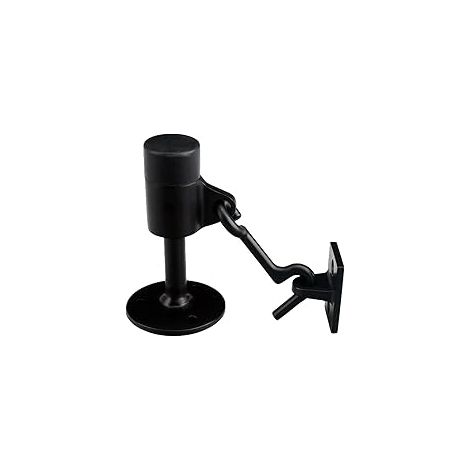 Robuster Türstopper mit Haken aus gebürstetem Edelstahl, Wandmontage, mit Gummipuffer, Wandmontierter Türstopper für das Home Office, Schwarz