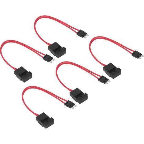 5 pièces porte-fusible auto mini robuste connecteur prolongateur câble 16AWG pour véhicule ATM 20A avec 5 fusibles ACT M 19,1mm (1/5)