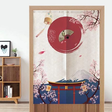 Rideaux de séparation de porte de style japonais, semi-occultants, pour chambres d'enfants, chambres à coucher, cuisines, magasins et restaurants, 85 x 120 cm (1/4)
