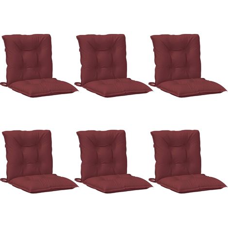 Maison Exclusive - Coussins de chaise dossier bas lot de 6 rouge bordeaux mélangé (1/5)